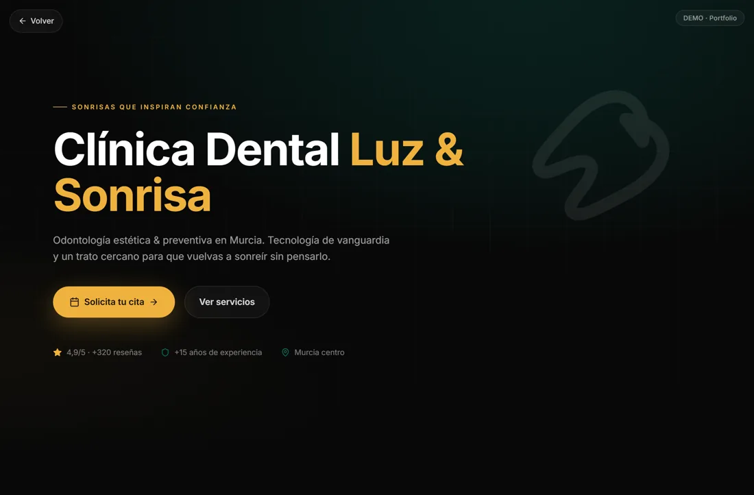 Diseño Web — Clínica dental · Landing · agencia de marketing en Murcia